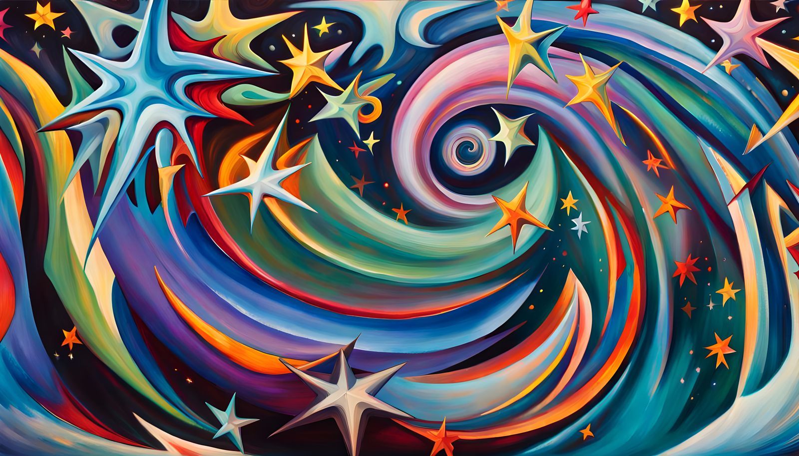 Iridescent Star Family Formation in Abstract Expressionism