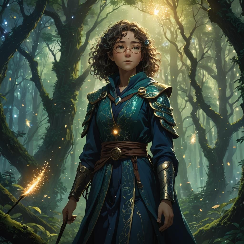 Eladrin Mage in Forest: Anime Key Visual