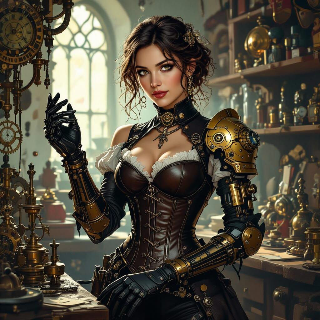 Gothic Artificer in Steampunk Workshop