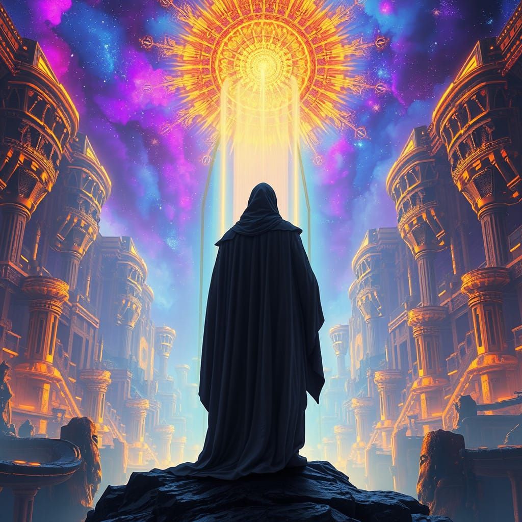 Majestic Figures Amidst Ethereal Realms