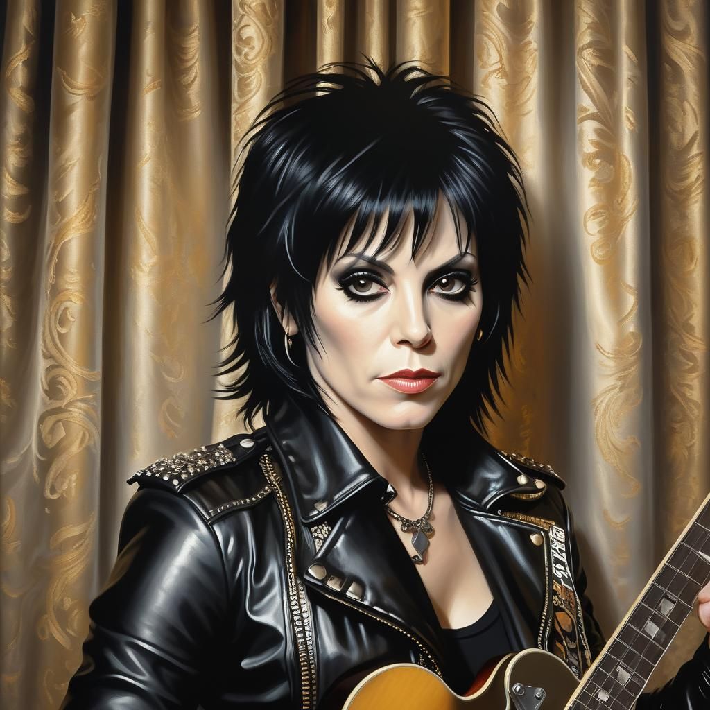 Joan Jett Neoclassical Portrait with Electric Guitar