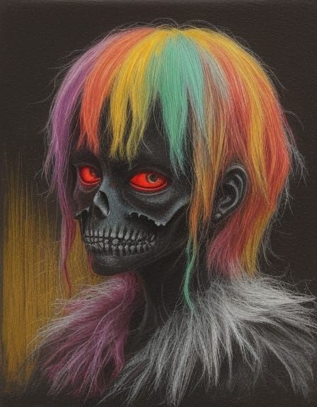 Dark Abstract Creepy Crayon Drawings Aged by Time