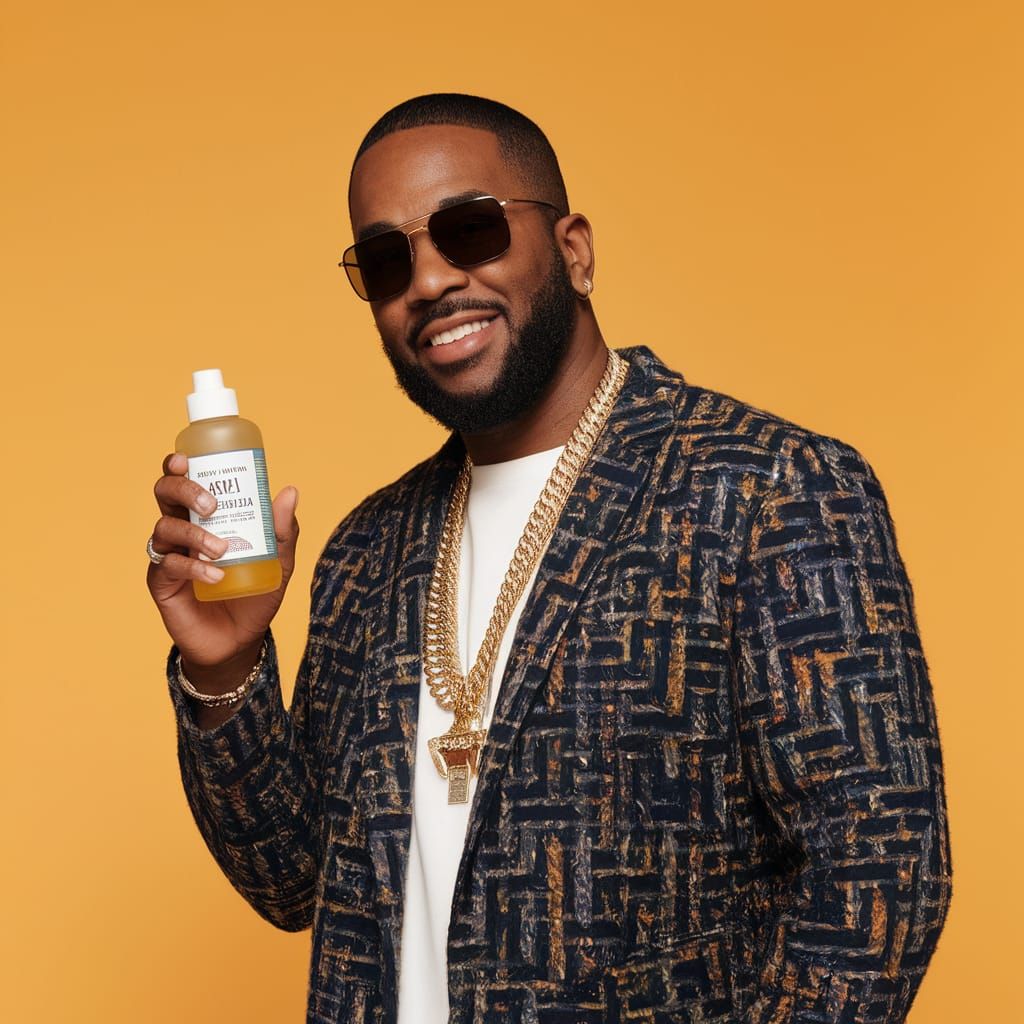 P Diddy Cradles Baby Oil in Hands