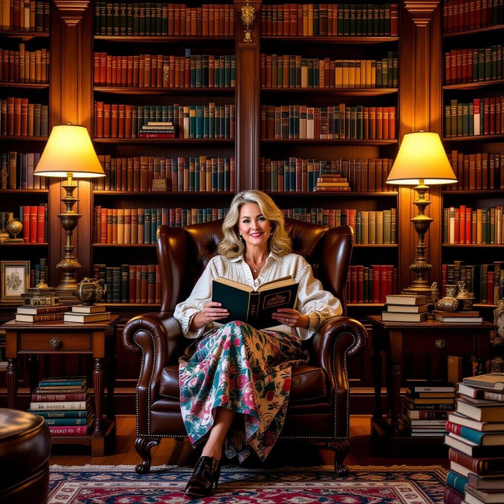 Cozy Home Library in Whimsical Style