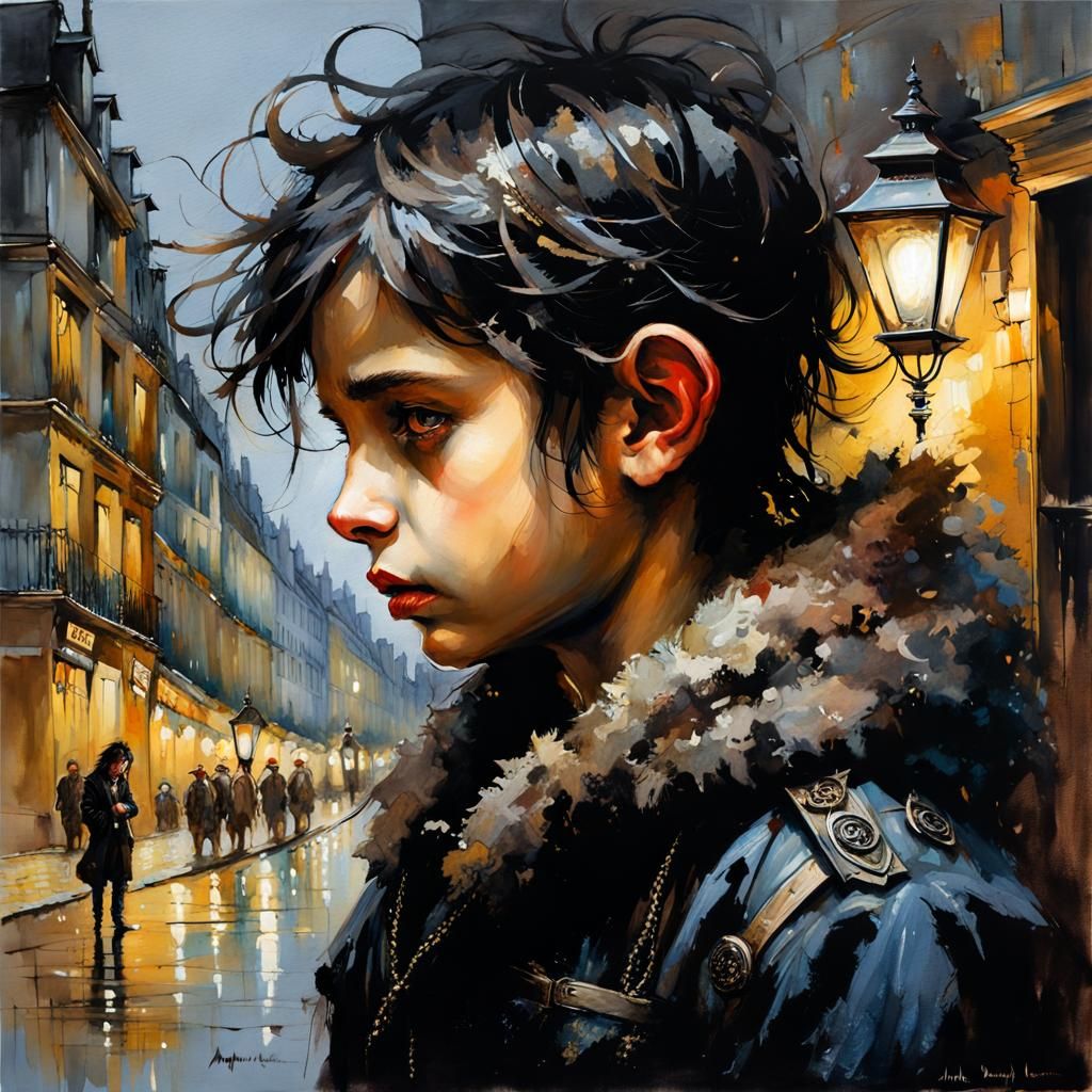 Hybrid Demon-Angel in Thought: Dark Fantasy Art