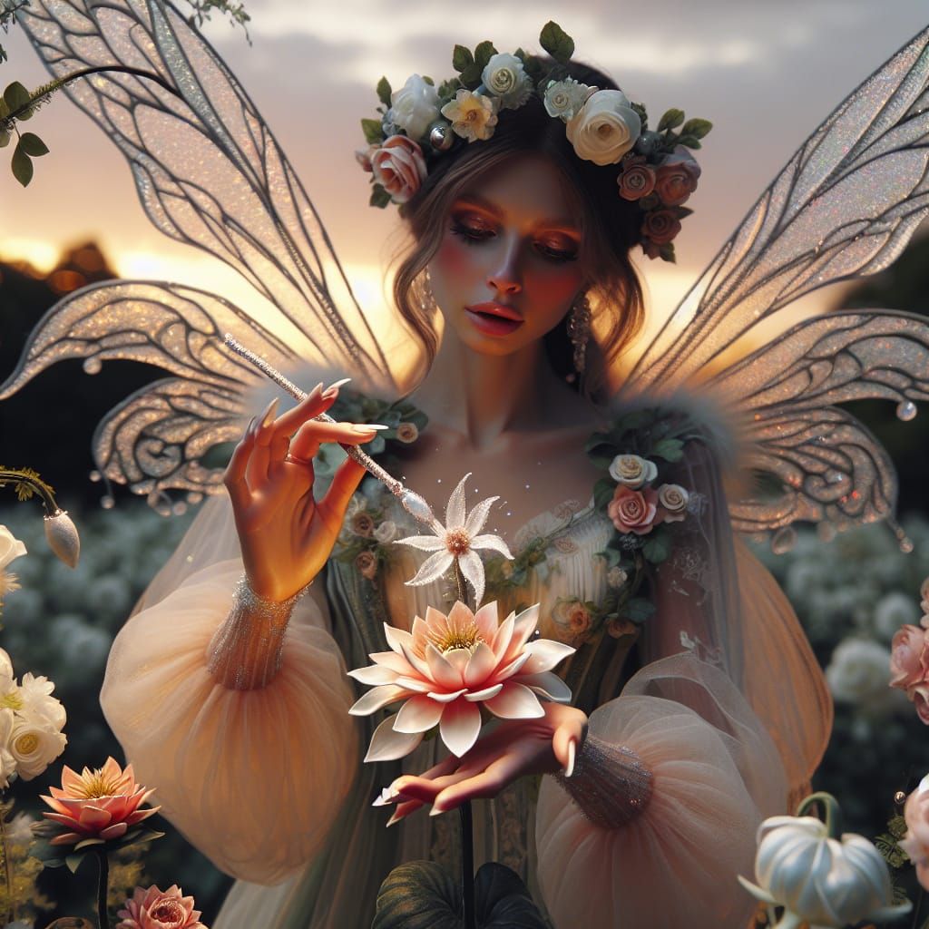 Sparkling floral fairy god mother