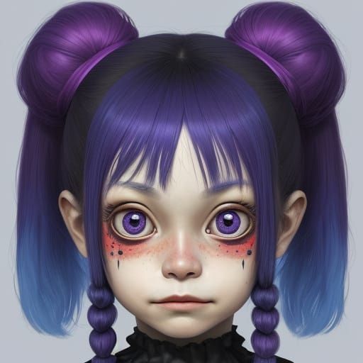 Surreal Portrait of a Strange Girl in a Distorted Room