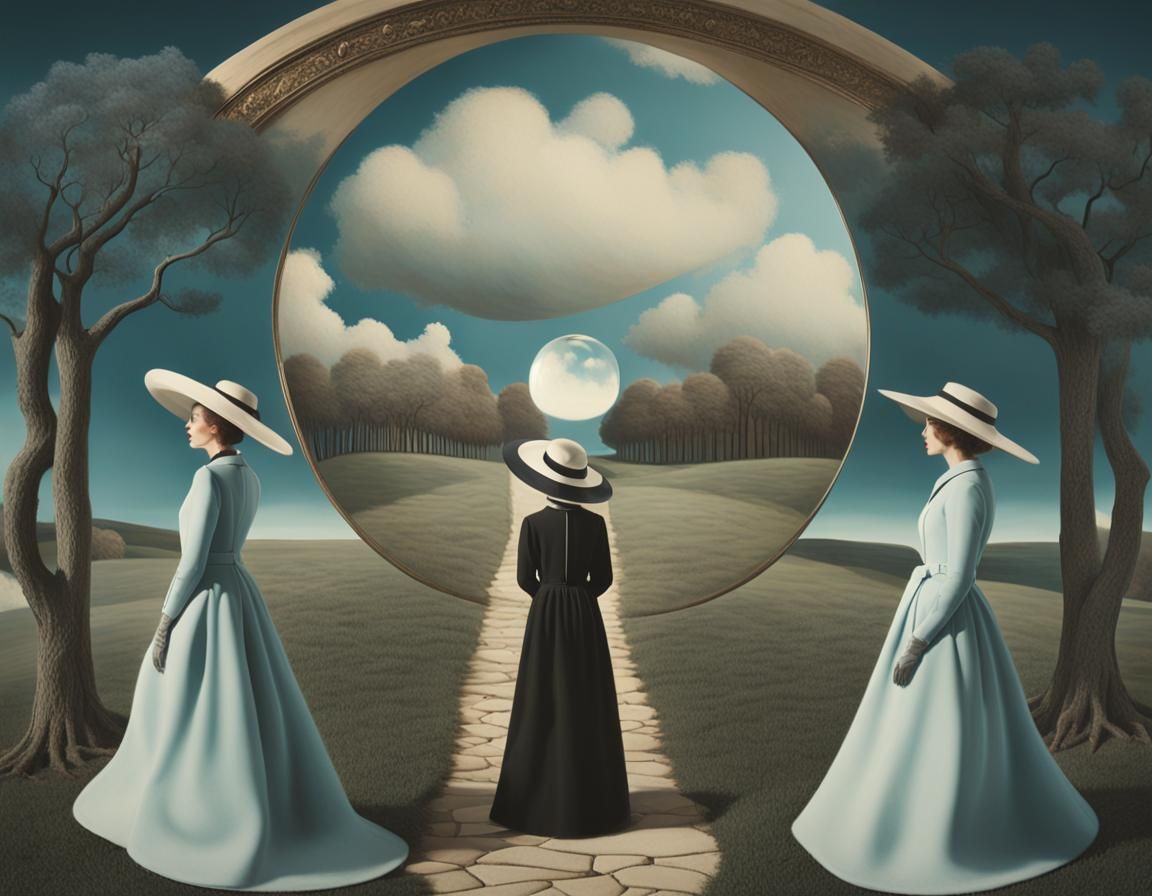 Surrealist Portrait in the Style of René Magritte