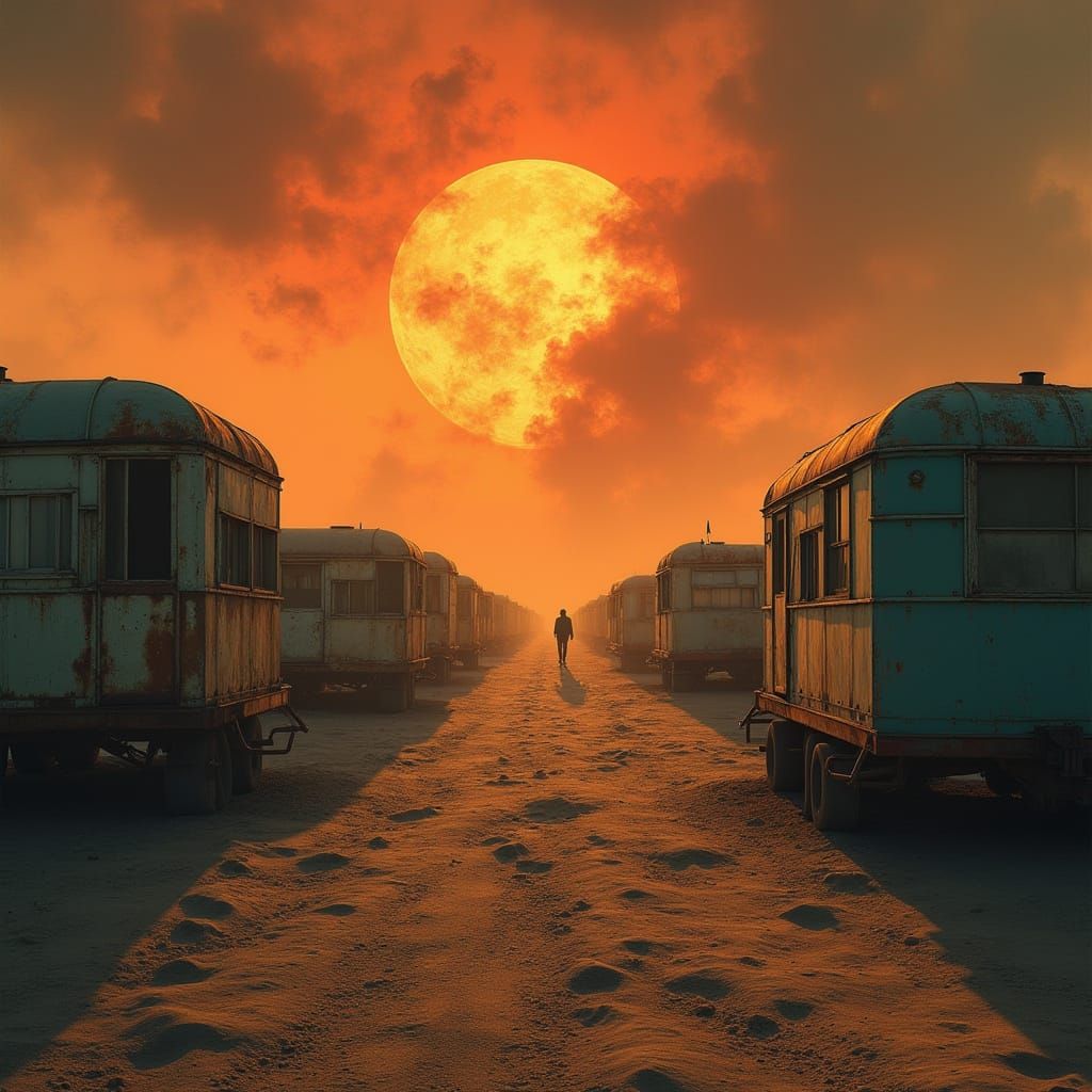 Eerie Post-Apocalyptic Landscape in a Haunting Cinematic Sty...