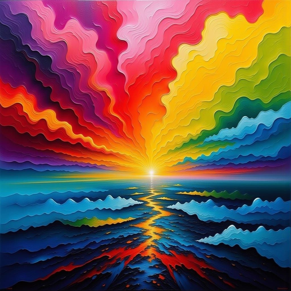 Vibrant Surrealist Color Bursts in Motion