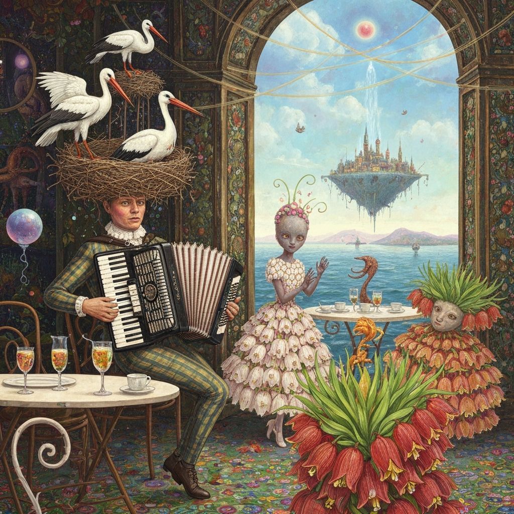 Surreal Accordionist Utopia at Galaxy's End