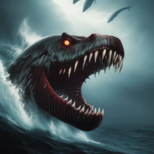 Hyperrealistic Sea Monster in Deep Color