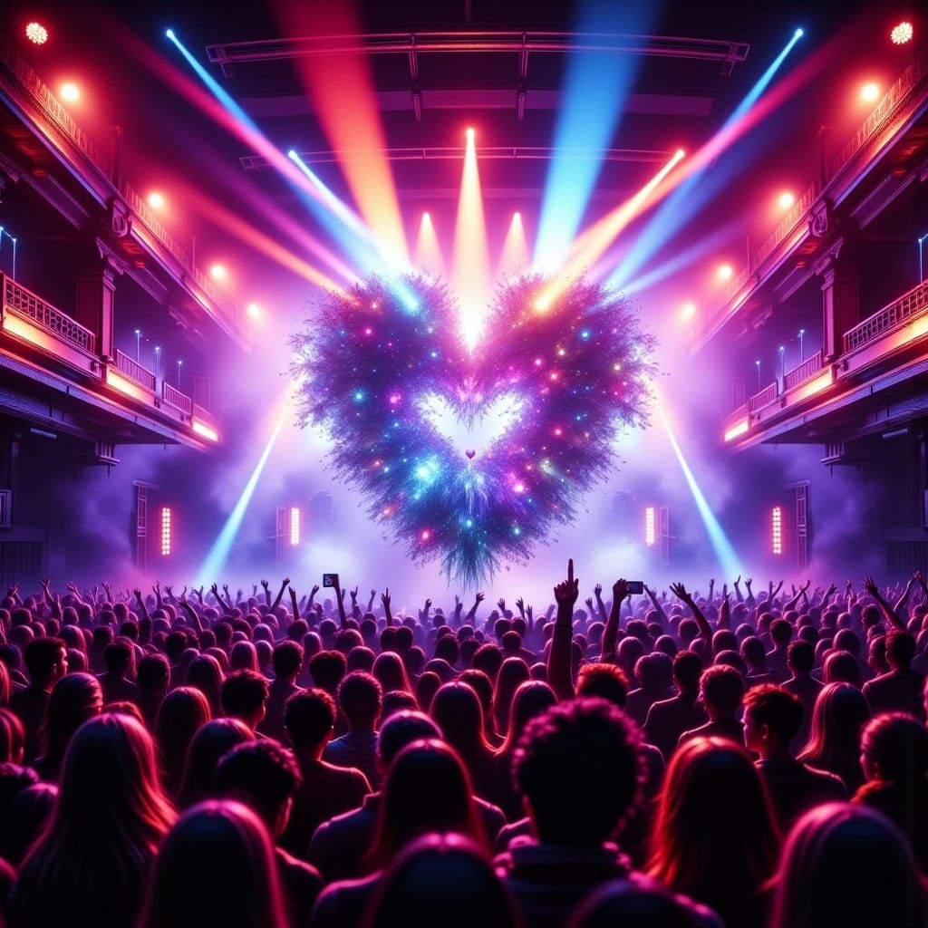 Futuristic EDM Club Love Machine in Neon Dreamscape