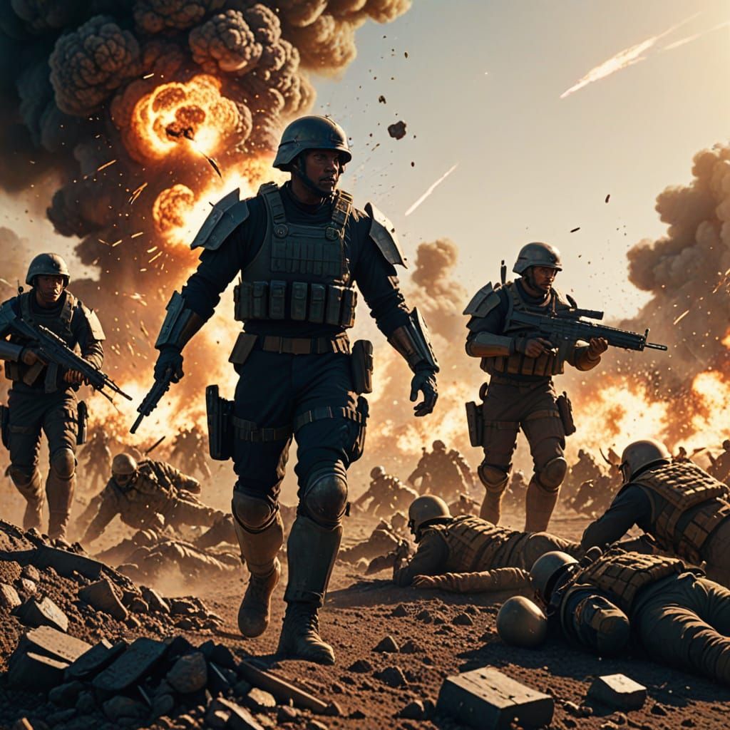 Soldiers in Battle: Epic Digital Matte Painting