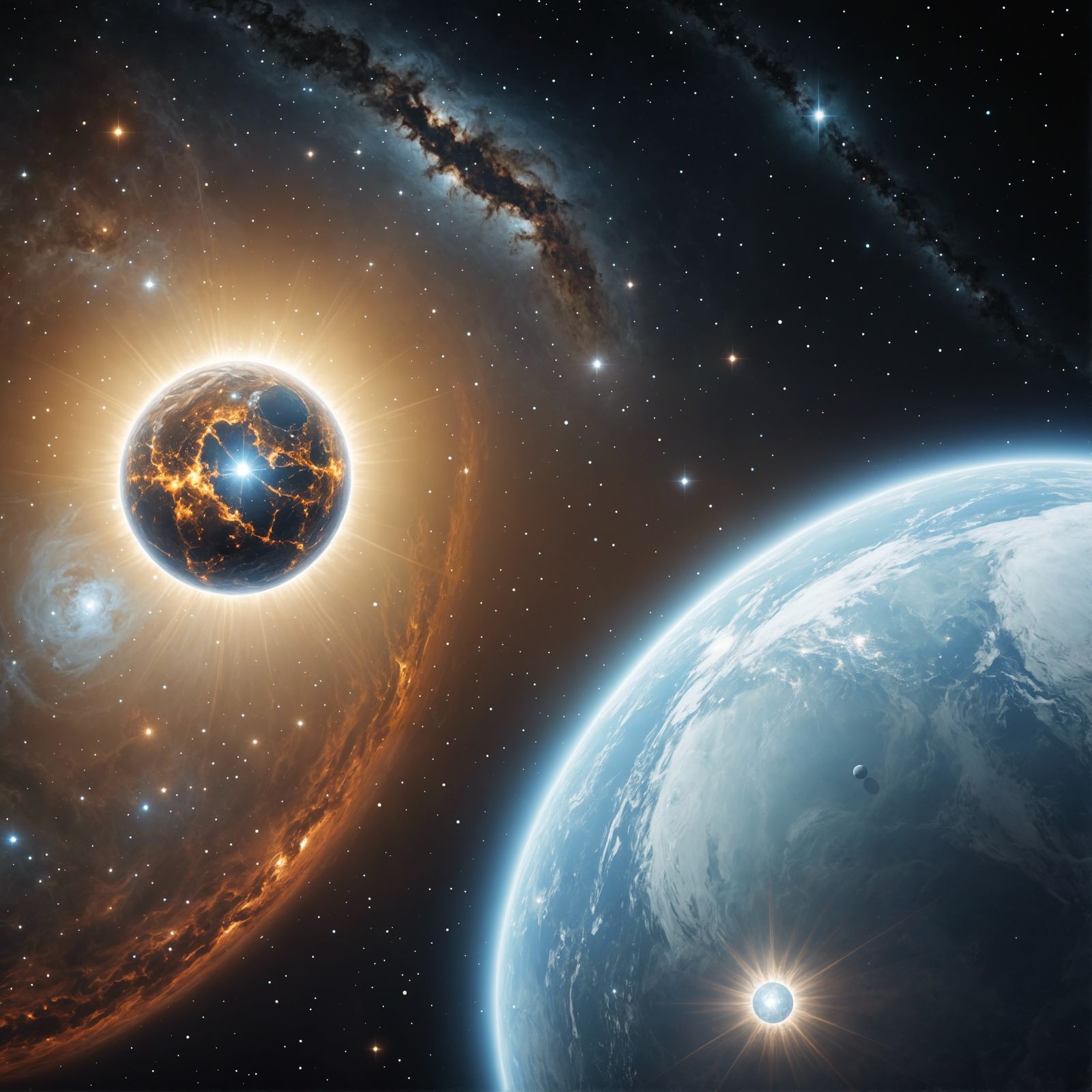 Celestial Astral Beings in Holographic Starscape