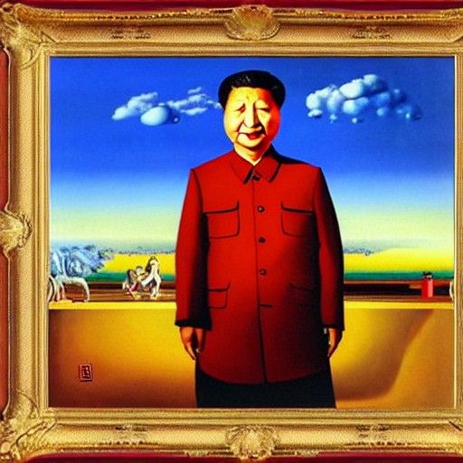 Surreal Portrait of Xi Jinping in Dali Style