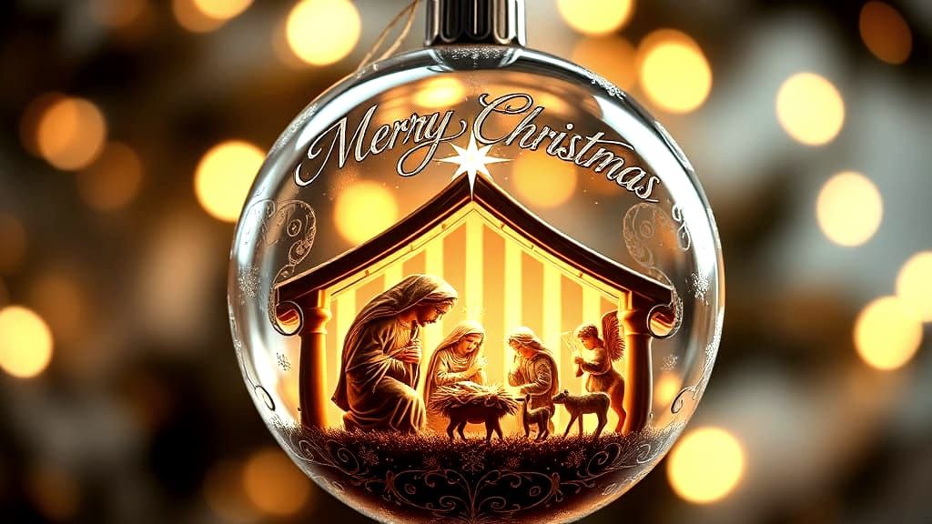 Christmas Nativity Ornament in Photorealistic Style