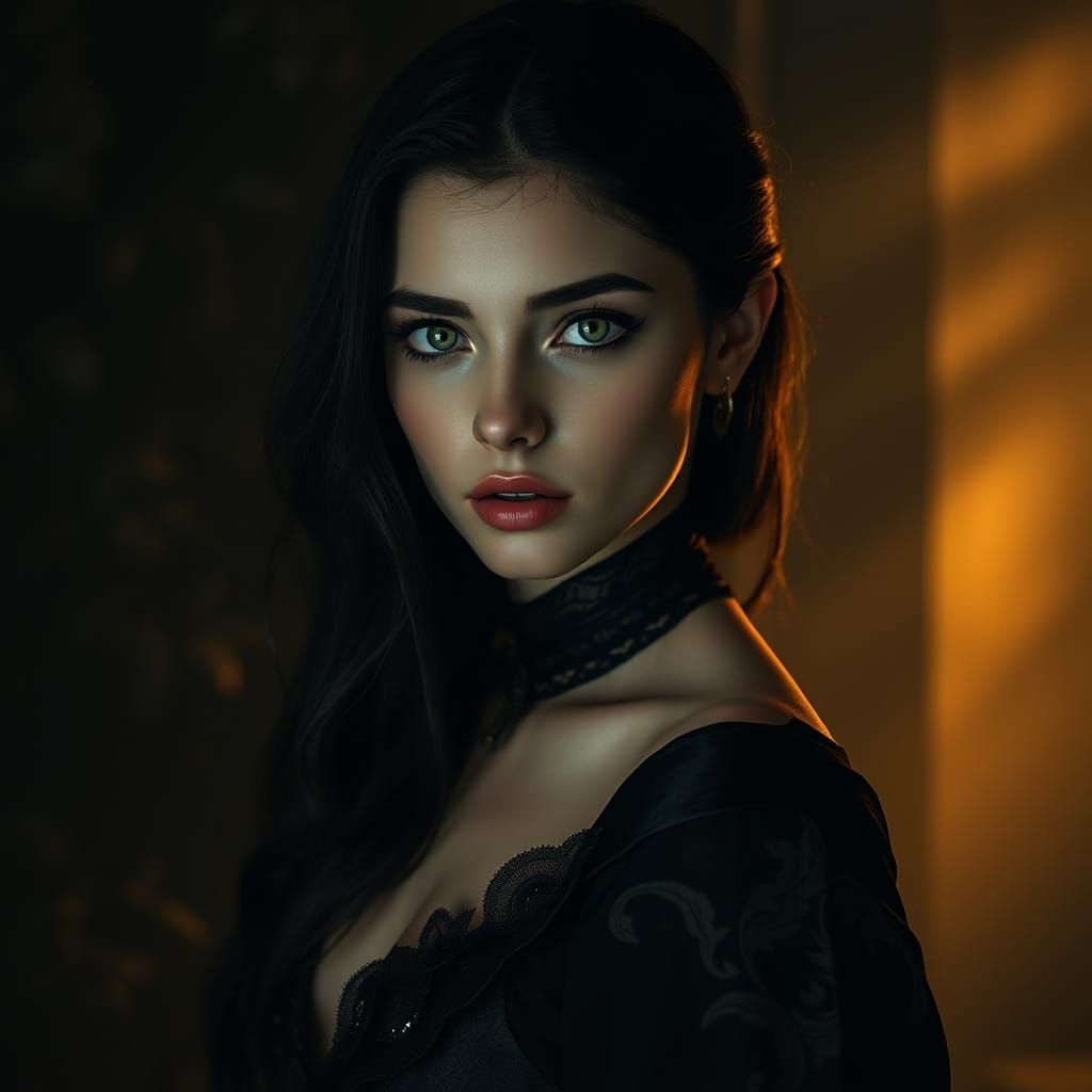Ethereal Goddess in Dark Luxury