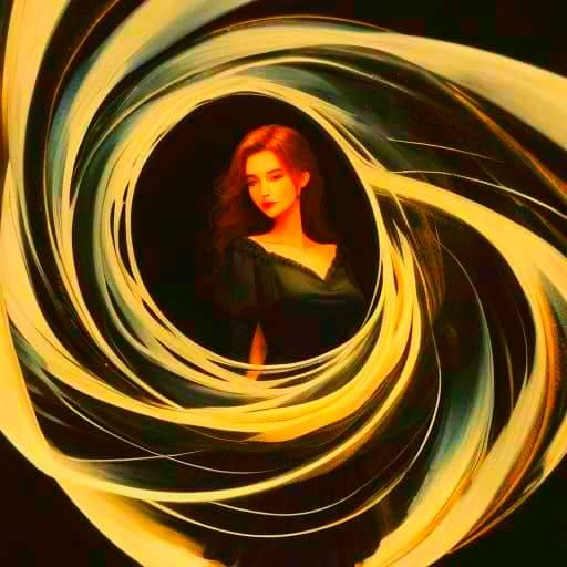 Lush Portrait of Woman with Flowers in Forest