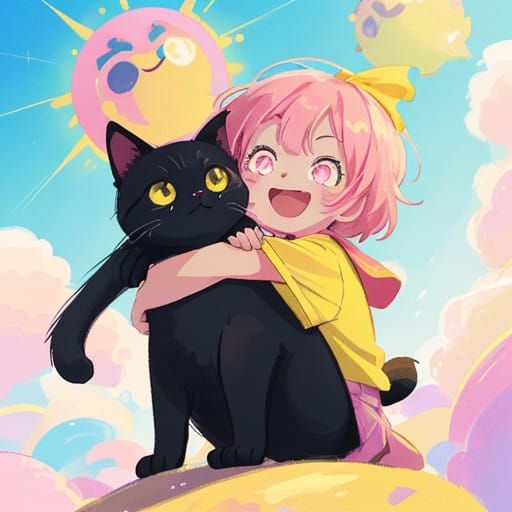 Charming Kitten Soars in Whimsical Pixar-Inspired Scene