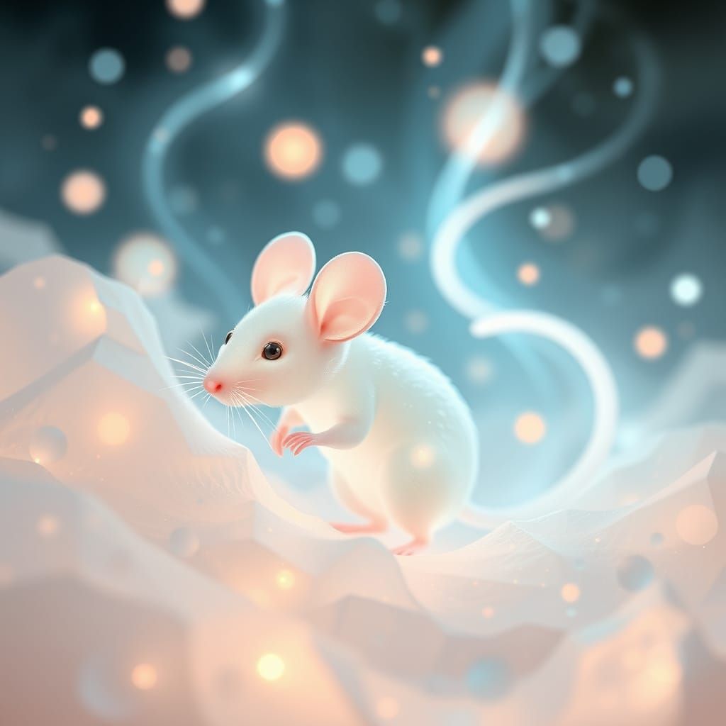 Dreamlike Mouse in Abstract Digital Art