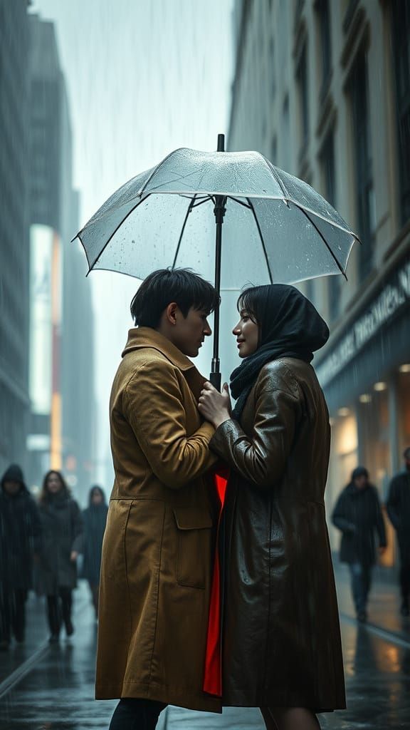 Figures in Apocalyptic Rain, Cinematic Film Aesthetic