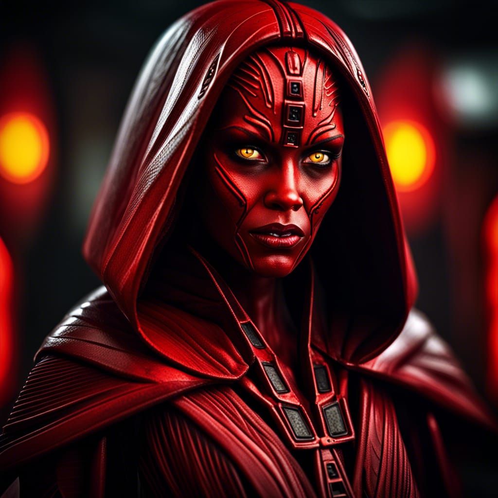 Beautiful Red-Skinned Sith Portrait in HDR