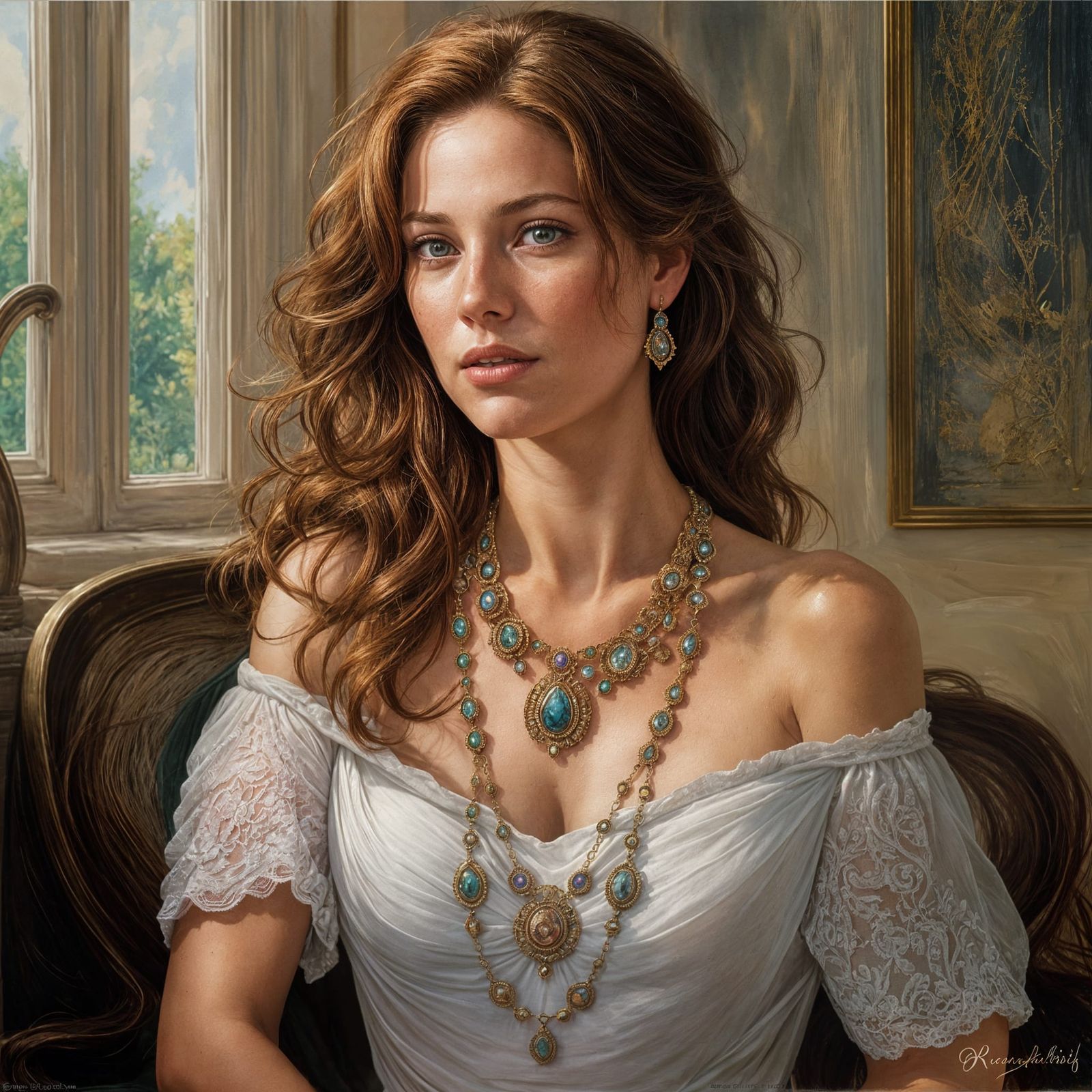 Exquisite Royal Princess Portrait in Cel-Shaded Style