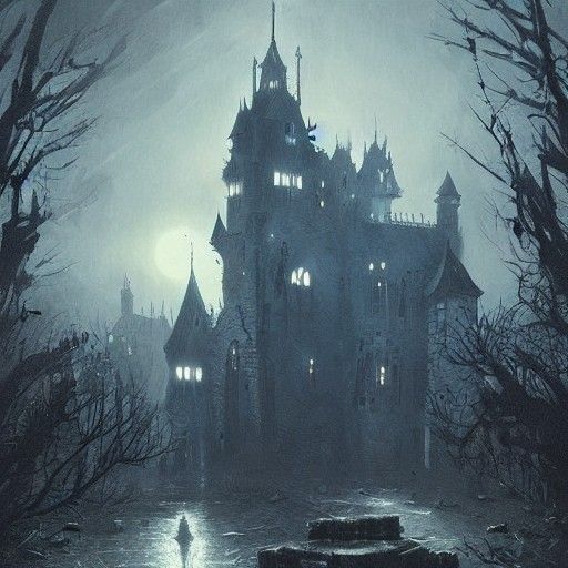 Sinister Haunted Castle Art