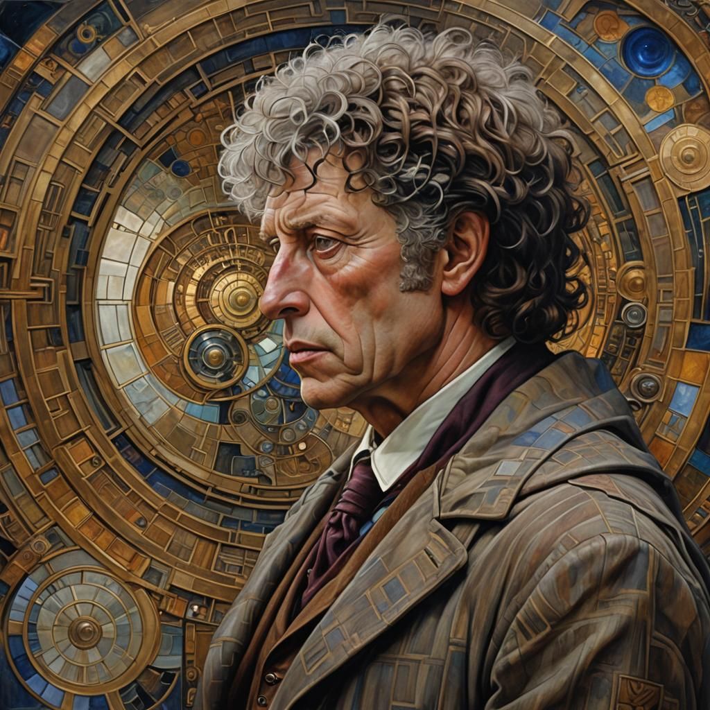 Surreal Doctor Who Portrait in Art Nouveau Style