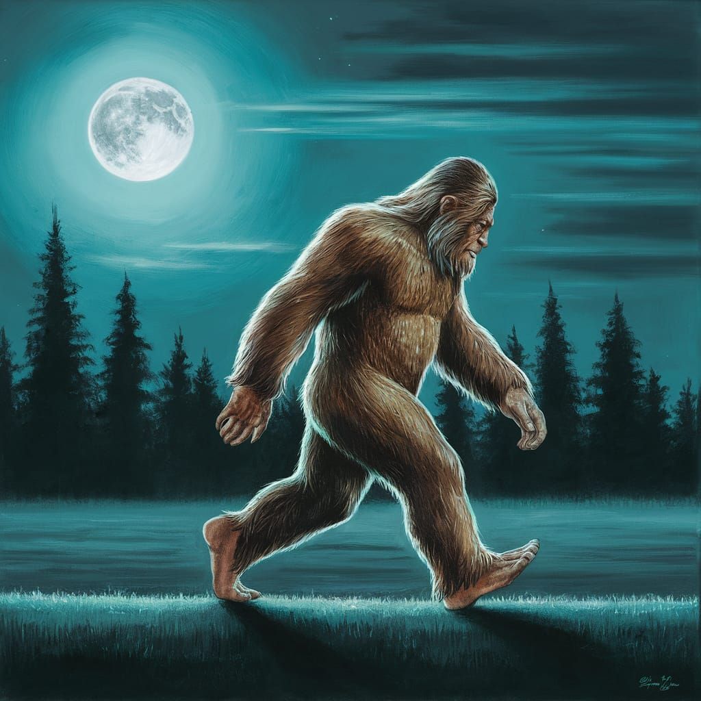 Sasquatch from Blackfoot Mythology in Group of Seven Style