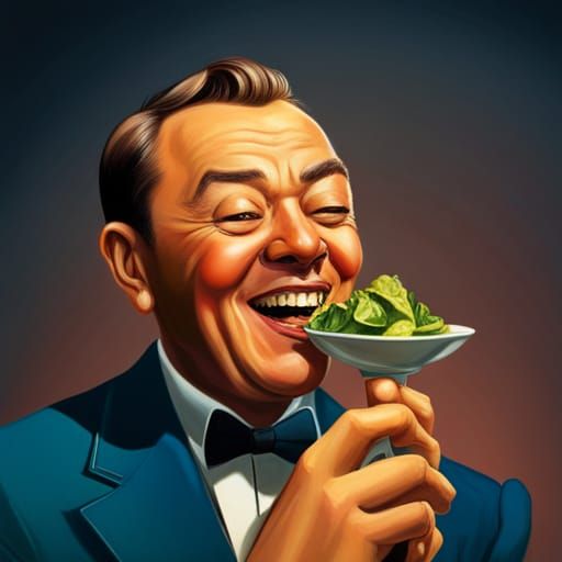 Peter Lorre Laughing: Hyperrealistic Splash Art Portrait