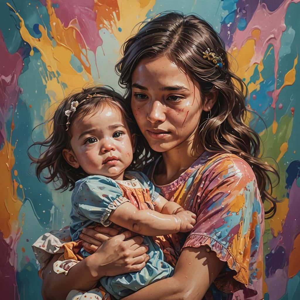 Cute Sibling Portrait in Hyperrealistic Style