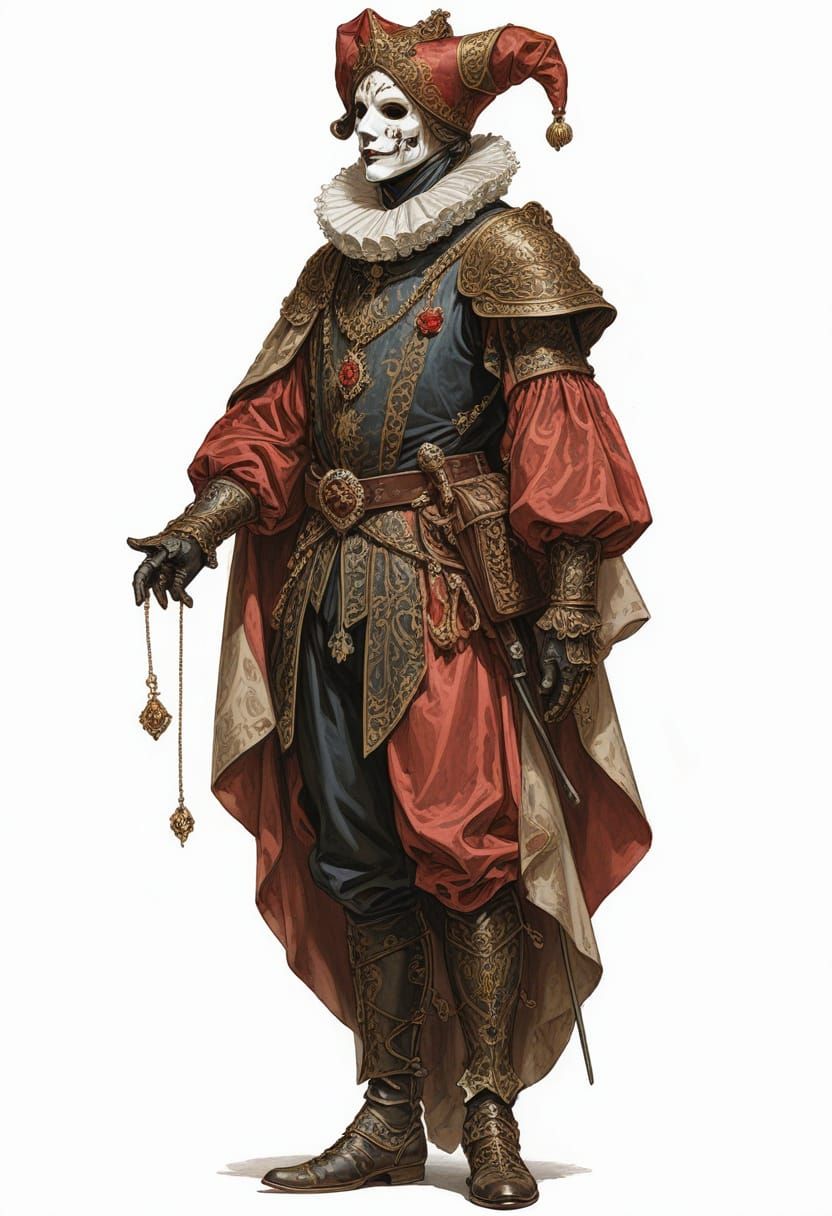 Renaissance Lord with Porcelain Mask in Vallejo Style
