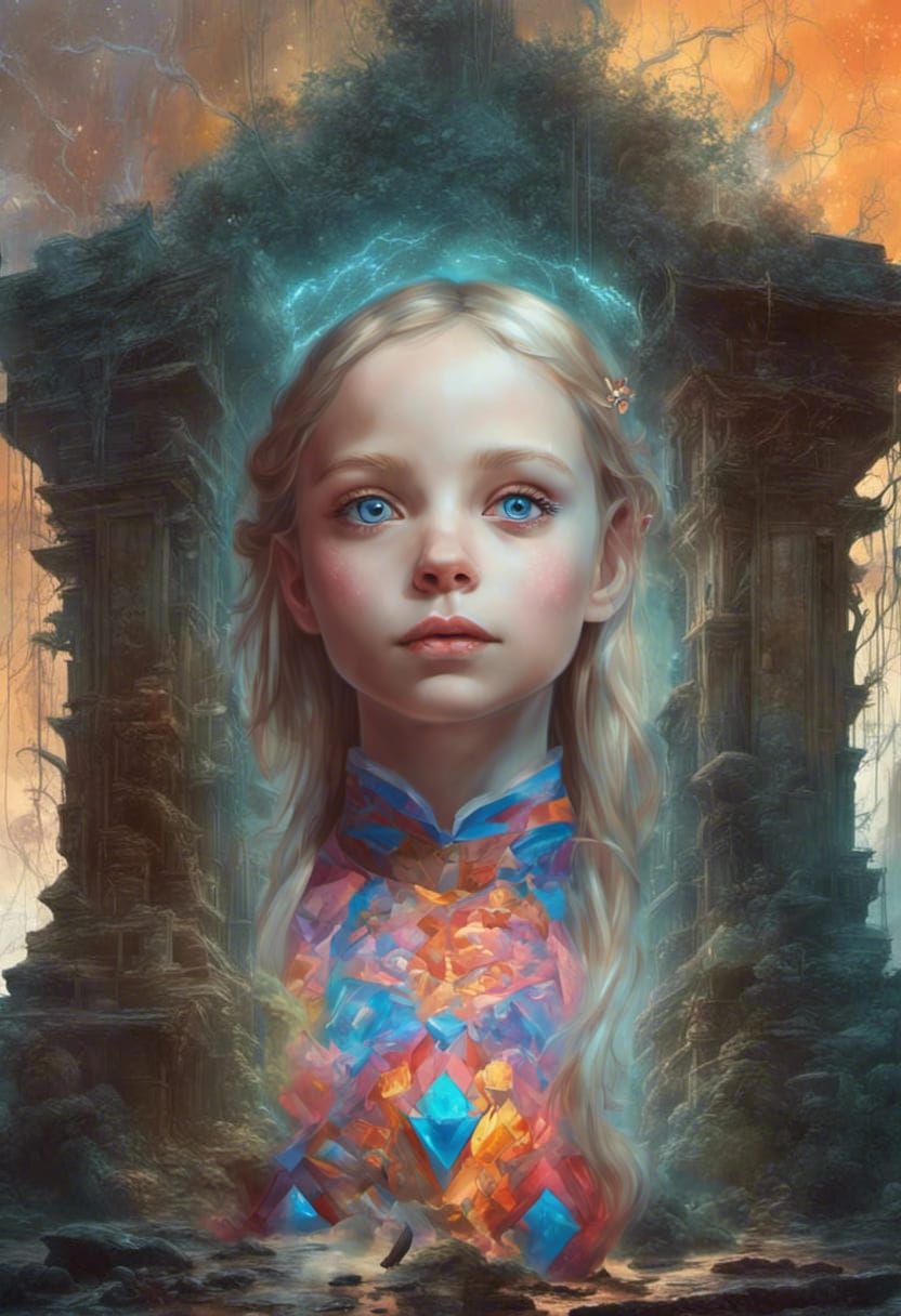 Alice looking through portal