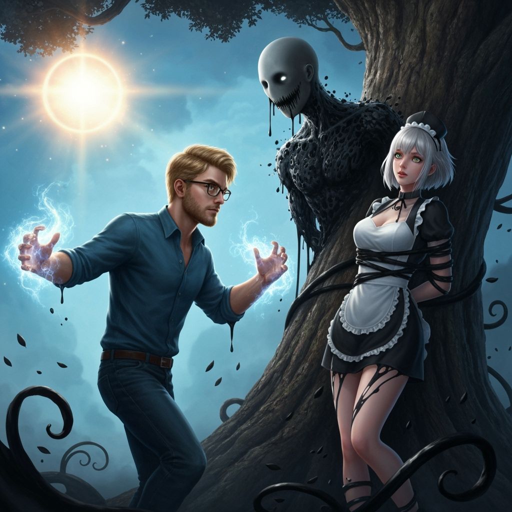 Brave Man with Godlike Powers Fights Ink Doppelgänger