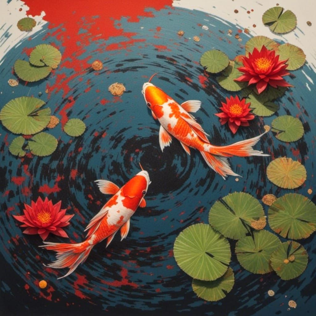 Koi Pond AI Generated Image