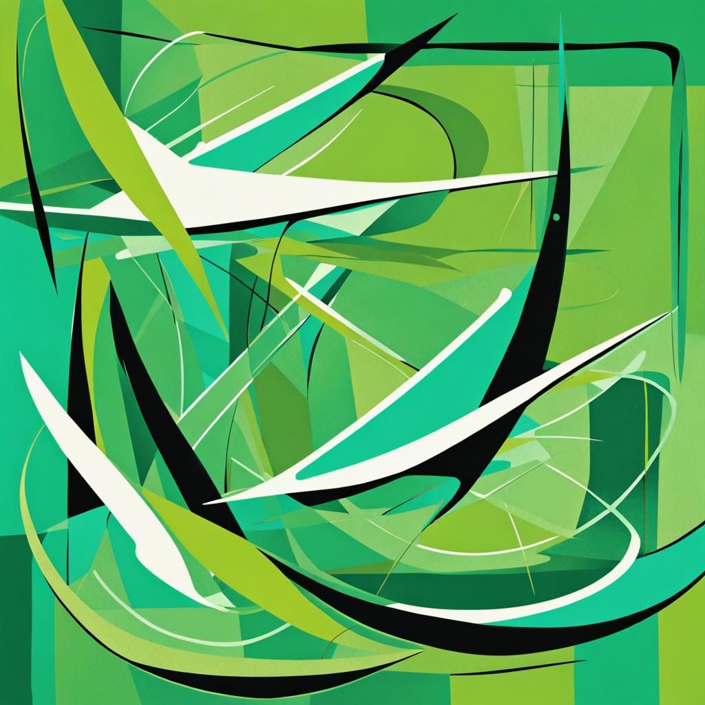 Retro Abstract Boomerang Pattern in Mid-Century Modern Style