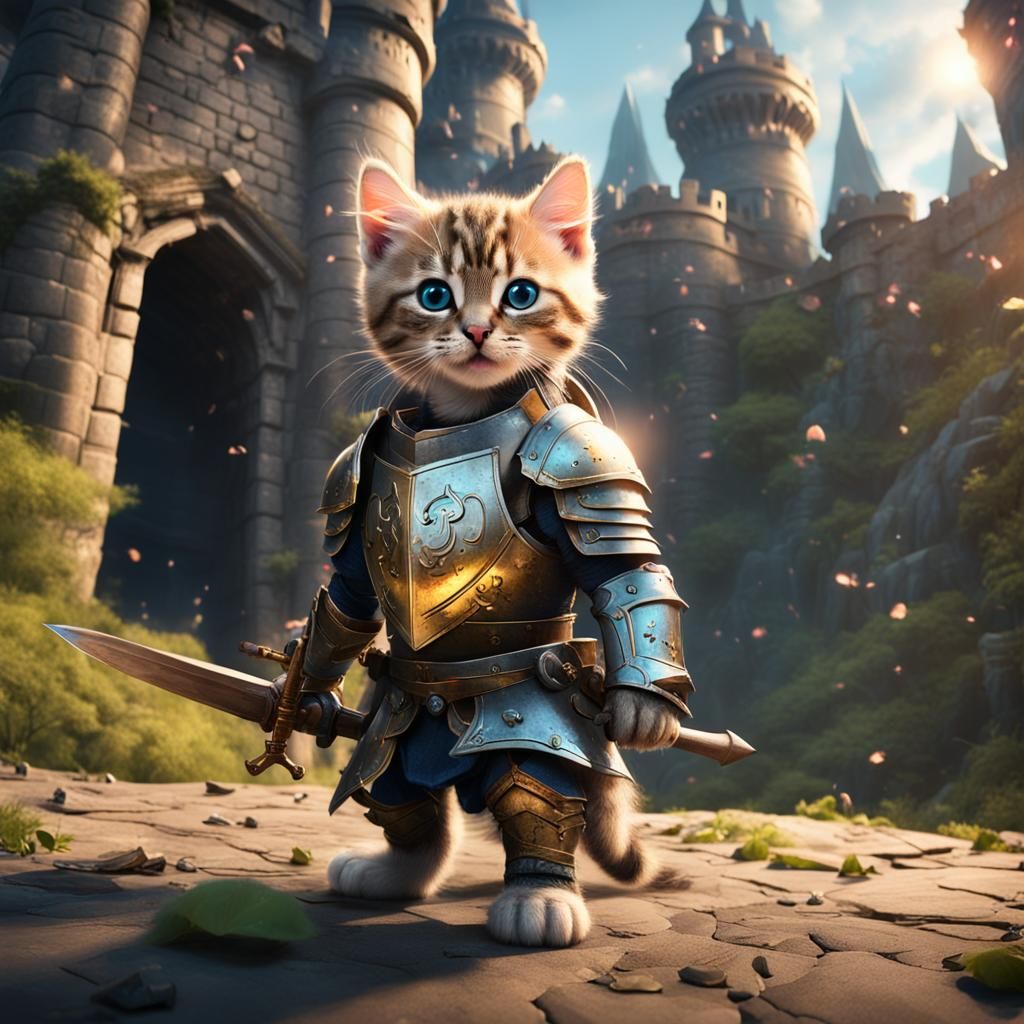 Knight Kitten's Epic Quest: Fantasy Concept Art