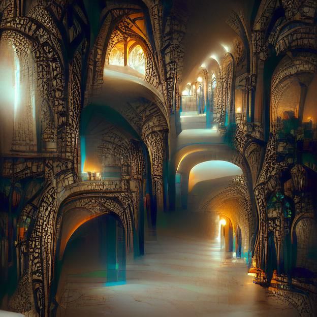 Mysterious Opalescent Arches in Liminal Space