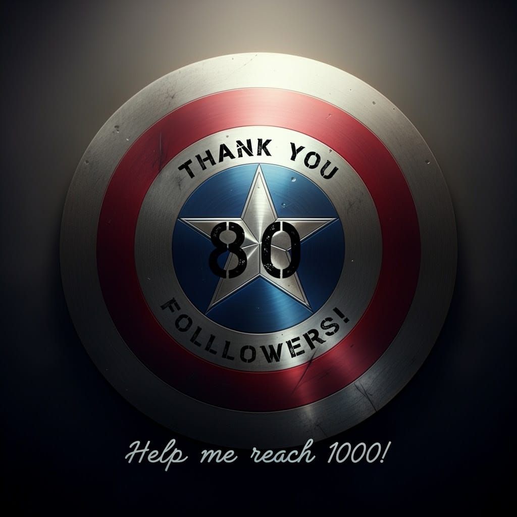 Captain America Shield in Photorealistic Detail with Patriot...