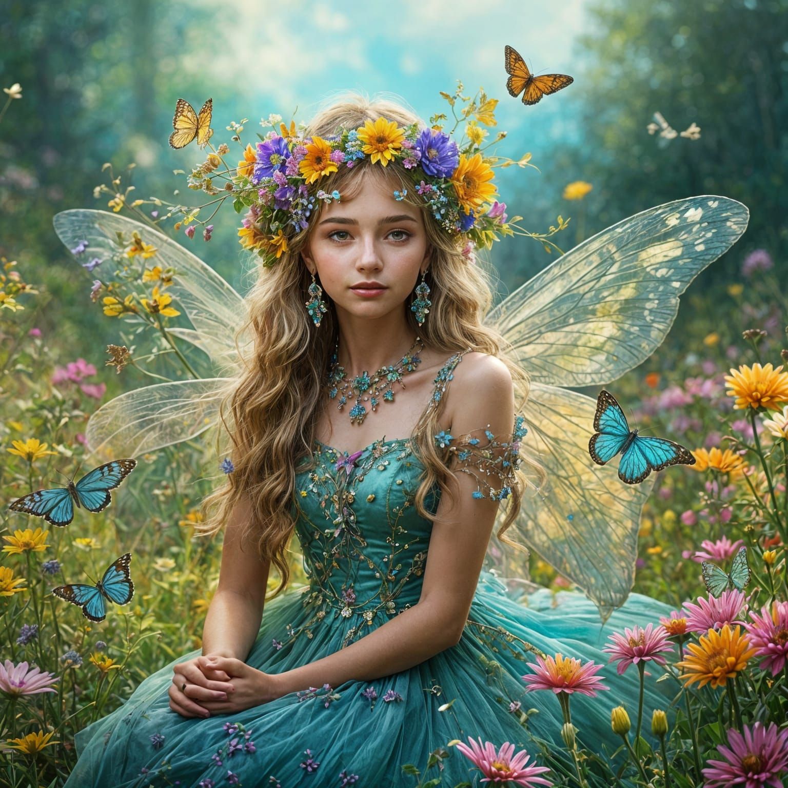 Ethereal Fairy in a Magical Meadow