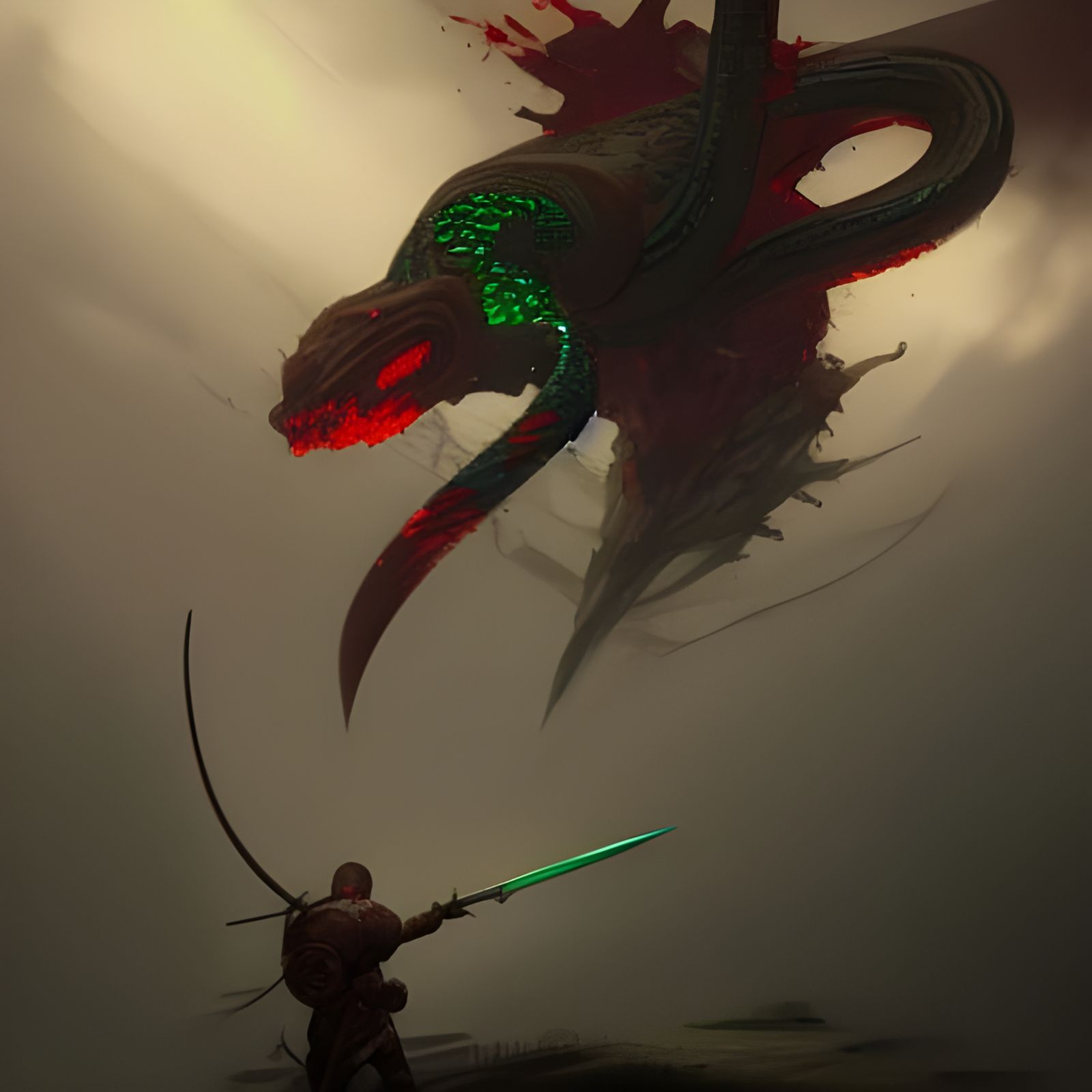 One-Eyed Serpent's Victory: A Dark Fantasy Battle