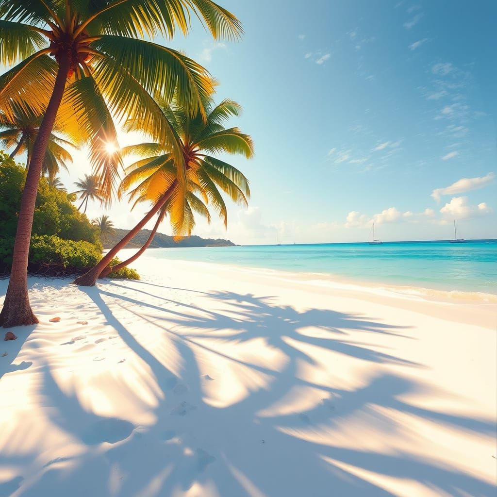 Jamaican Beach Scene in Vibrant Color