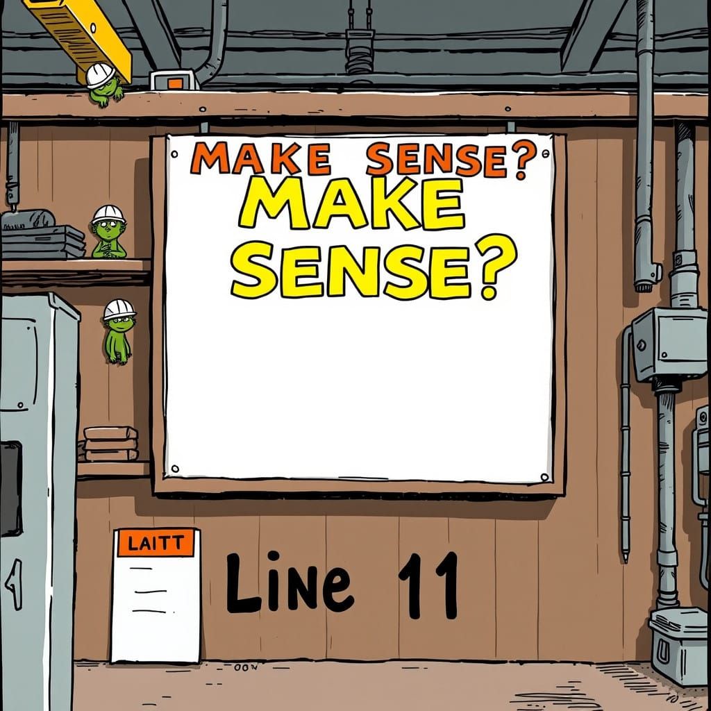 Satirical Illustration of Industry and Inquiry on Line 11