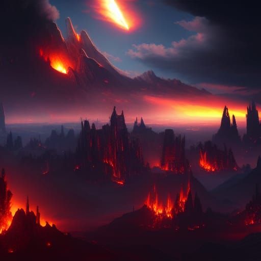 Apocalyptic Night: A Fantastical Matte Painting