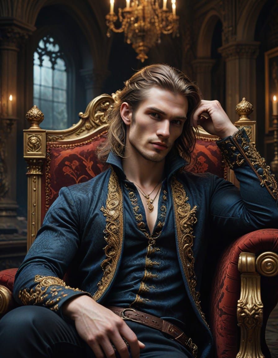 Malachi Vampire Portrait in Dark Fantasy Castle