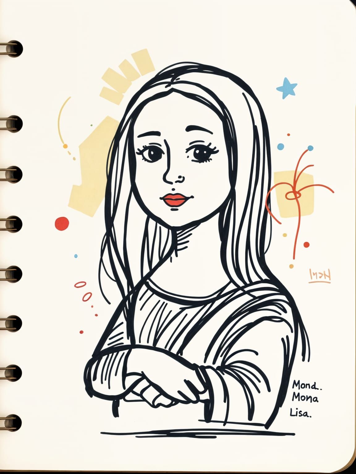 Stick Figure Mona Lisa Doodle