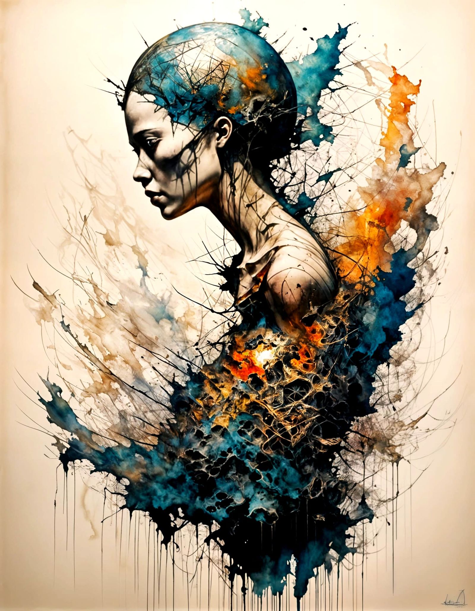 Surreal Nuclear Explosion at Sunset Lighthouse in Vibrant Wa...