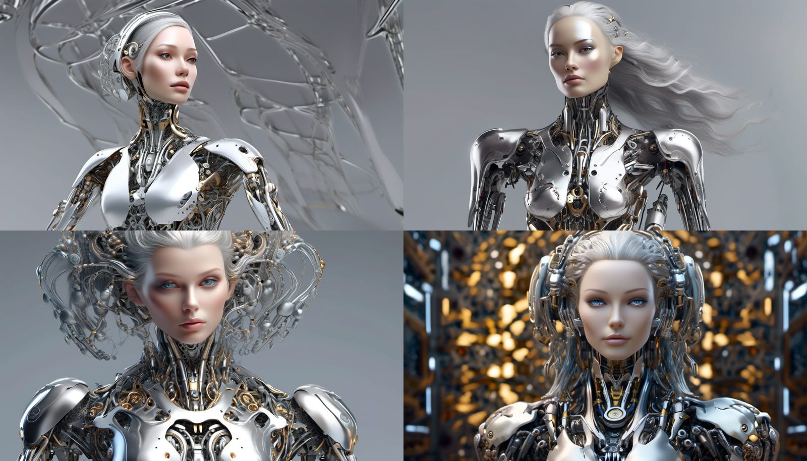 Hyperrealistic Female Robot with Intricate Circuitry